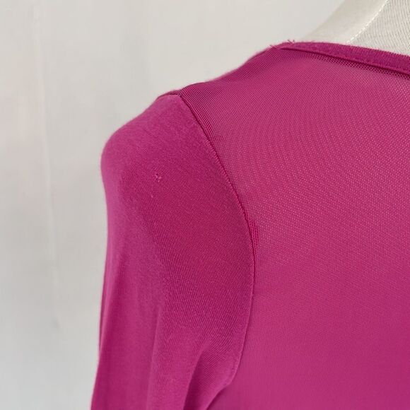 BCBG Generation magenta fuchsia pink long sleeve scoop neck tunic dress small - Picture 5 of 9